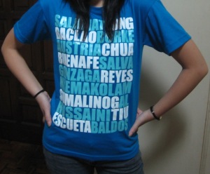 C1 using her Blue Eagles tee